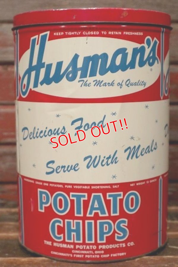 画像2: dp-220501-21 Husman's / Vintage Potato Chips Can