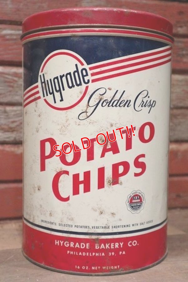 画像1: dp-220501-21 Hygrade Golden Chips / Vintage Potato Chips Can