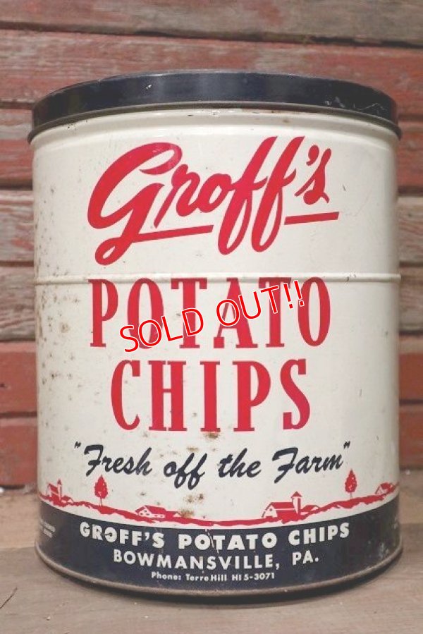 画像1: dp-220501-21 Groff's / Vintage Potato Chips Can