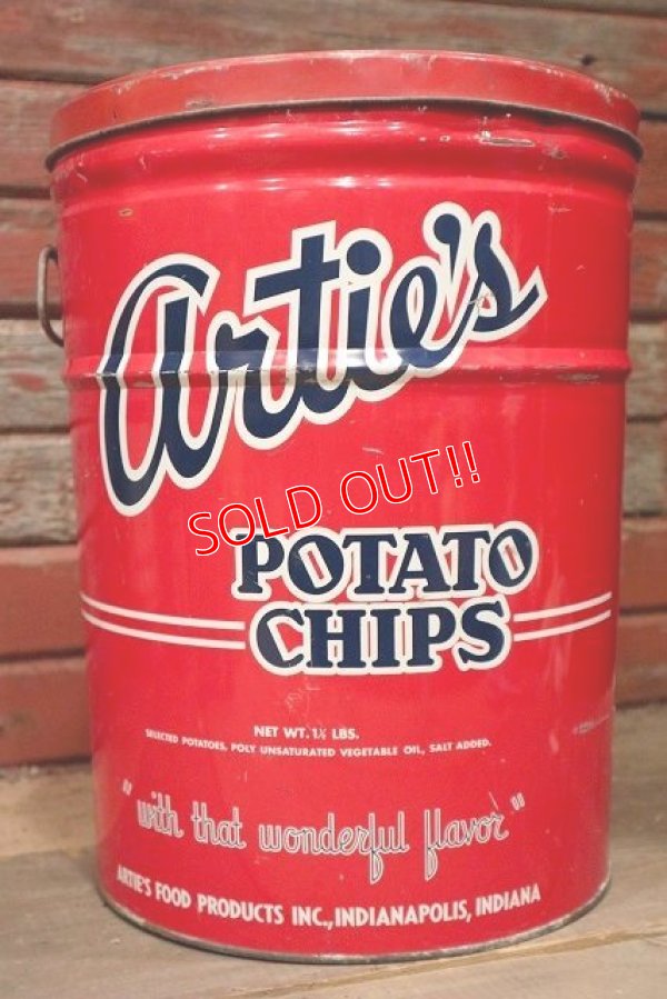 画像2: dp-220501-21 Artie's / Vintage Potato Chips Can