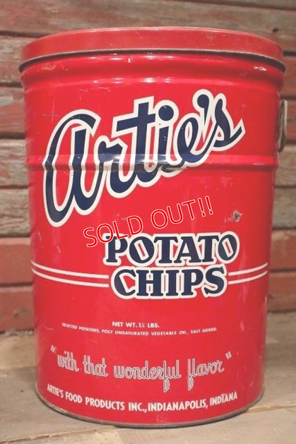 画像1: dp-220501-21 Artie's / Vintage Potato Chips Can