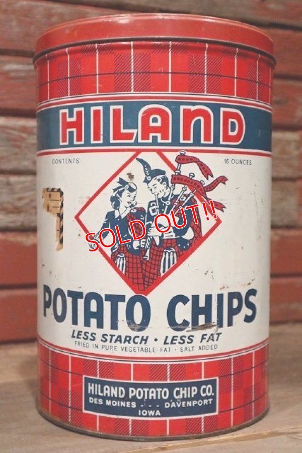 画像1: dp-220501-21 HILAND / Vintage Potato Chips Can