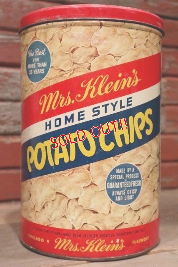画像1: dp-220501-21 Mrs. Klein's / Vintage Potato Chips Can