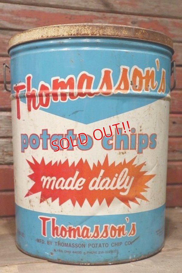 画像1: dp-220501-21 Thomasson's / Vintage Potato Chips Can