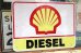 画像1: dp-220501-42 SHELL DIESEL / Gas Station Road Sign (1)