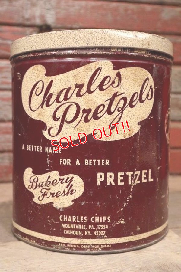 画像1: dp-220501-21 Charles Pretzels / Vintage Pretzels Can