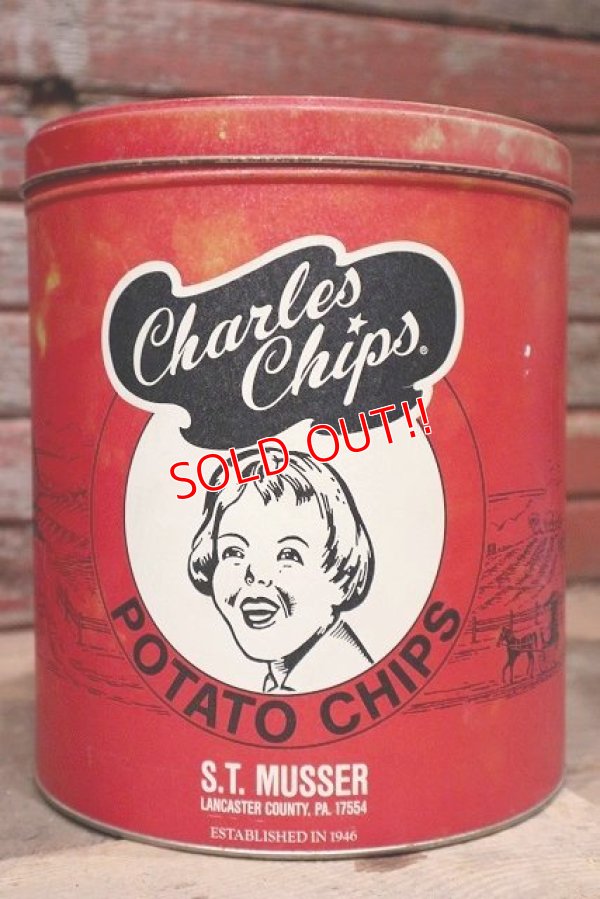 画像1: dp-220501-21 Charles Chips / Vintage Potato Chips Can