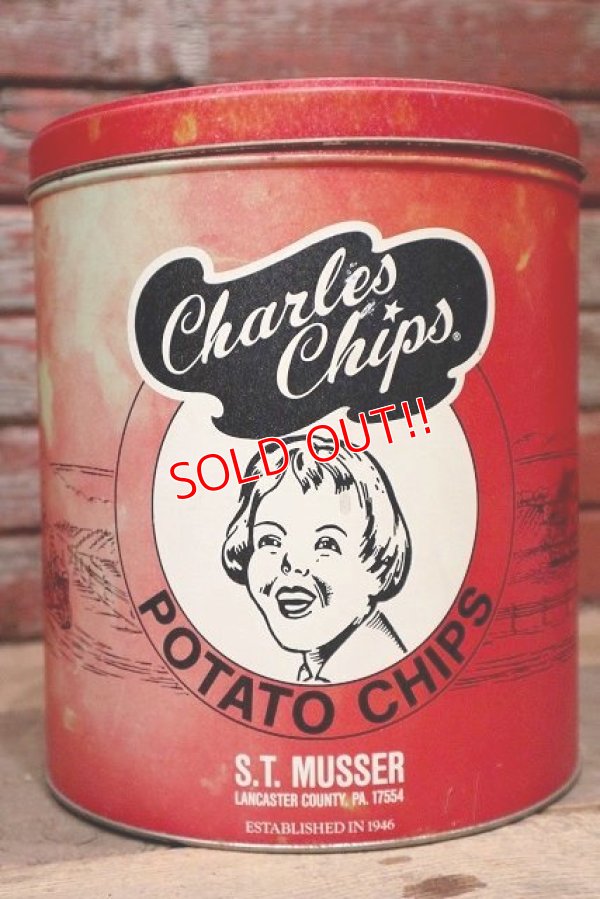 画像2: dp-220501-21 Charles Chips / Vintage Potato Chips Can