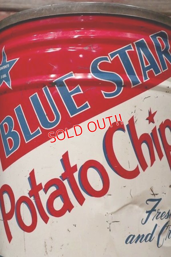 画像3: dp-220601-12 BLUE STAR / Vintage Potato Chips Can