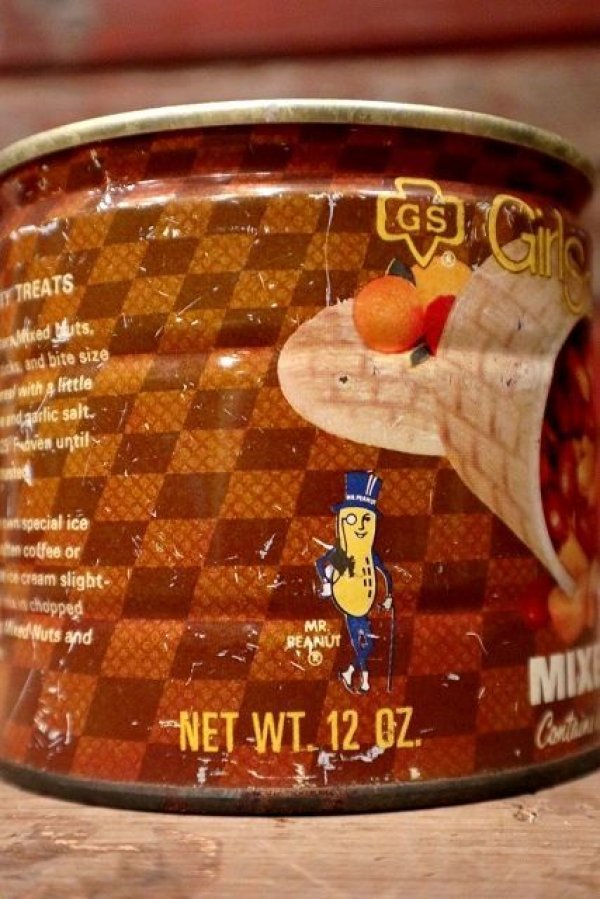 画像2: dp-220601-23 PLANTERS / MR.PEANUT 1970's Girl Scot MIXED NUTS Can