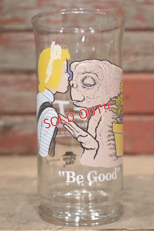 画像1: ct-220601-73 E.T. / Pizza Hut 1982 Novelty Glass "Be Good" 