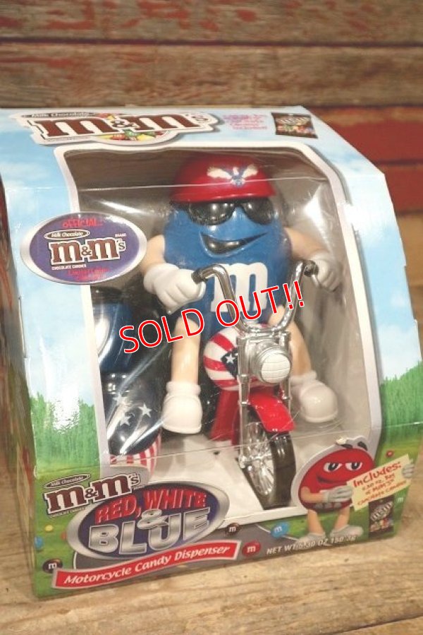 画像1: ct-220601-01 Mars /  M&M's "Red,White & Blue Motorcycle" Candy Dispenser Box