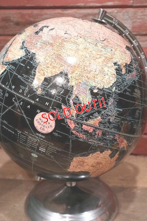 画像3: dp-220601-13 WEBER COSTELLO CO. / 1940's 12 Inch Straight Black Ocean Globe
