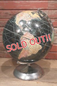 dp-220601-13 WEBER COSTELLO CO. / 1940's 12 Inch Straight Black Ocean Globe
