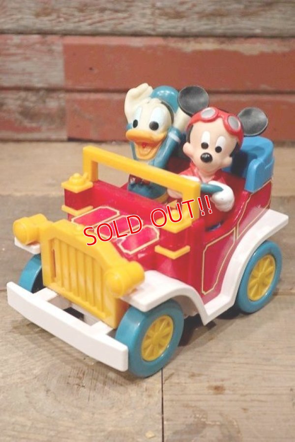 画像1: ct-220601-66 Mickey Mouse & Donald Duck / ILLCO TOY 1980's Car