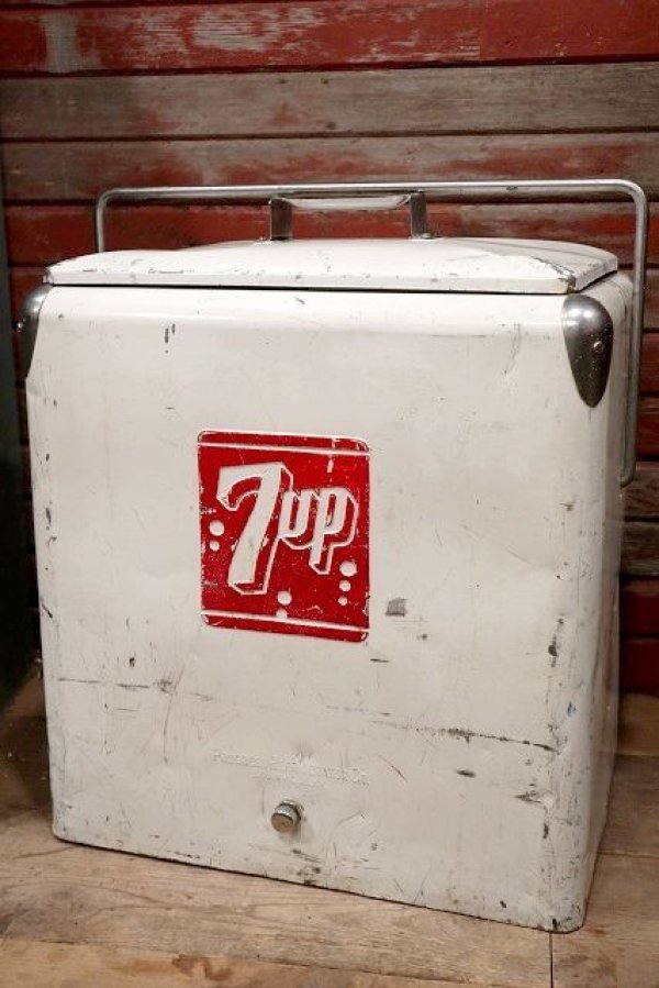 画像1: dp-220601-05 7up / 1950's Metal Cooler Box