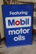 画像1: dp-220601-10 Mobil / Featuring Mobil motor Oils W-side Metal Sign (1)