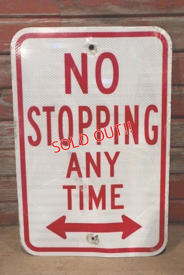 画像1: dp-210801-34 Road Sign / NO STOPPING ANY TIME ⇔