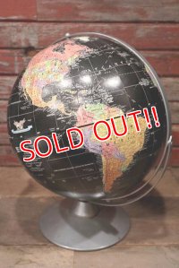 dp-220601-38 REPLOGLE / 1980's〜 12 Inch Straight Black Ocean Globe