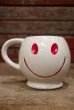 画像1: dp-220401-39 McCOY POTTERY / 1970's Smiley Face Mug (White×Red) (1)