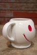 画像3: dp-220401-39 McCOY POTTERY / 1970's Smiley Face Mug (White×Red)