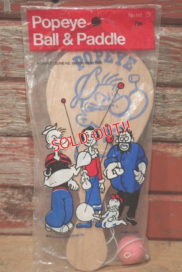 画像1: ct-220601-80 Popeye the Sailor / 1970's Ball & Paddle