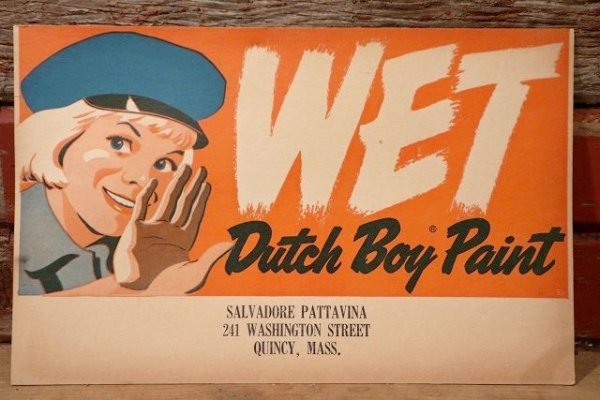画像1: dp-220801-01 Dutch Boy / 1950's〜 WET PAINT Paper Sign (B)