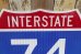 画像2: dp-220801-15 Road Sign INTERSTATE 74 (2)