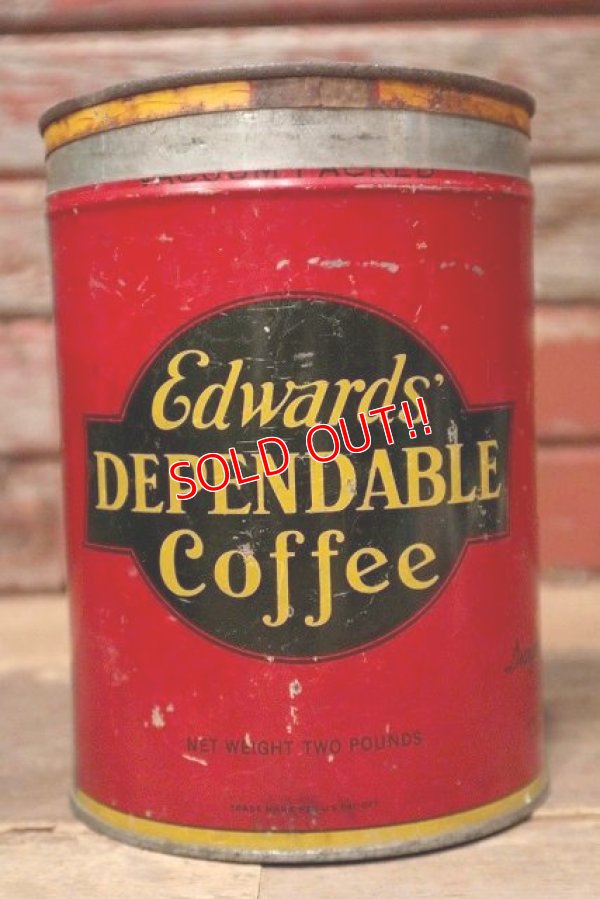 画像1: dp-220810-15 Edward's DEPENDABLE Coffee / Vintage Tin Can