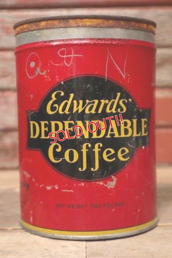 画像2: dp-220810-15 Edward's DEPENDABLE Coffee / Vintage Tin Can