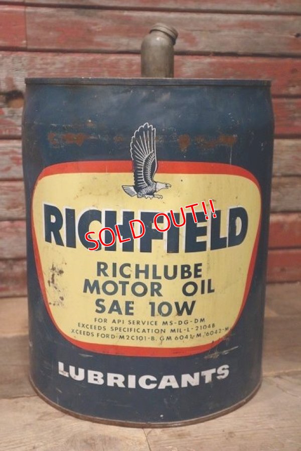 画像1: dp-220810-05 RICHFIELD / 1960's 5 U.S.Gallons Oil Can