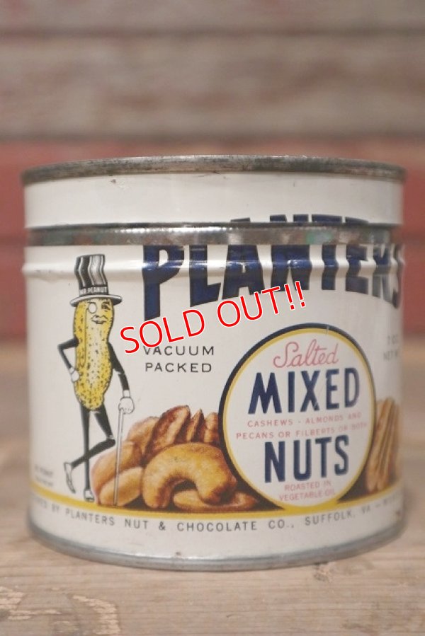 画像1: ct-220810-02 PLANTERS / MR.PEANUT 1940's Salted MIXED NUTS Can