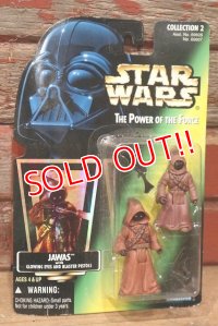 ct-211001-43 STAR WARS / POTF JAWAS with GLOWING EYES AND BLASTER PISTOLS Green Card