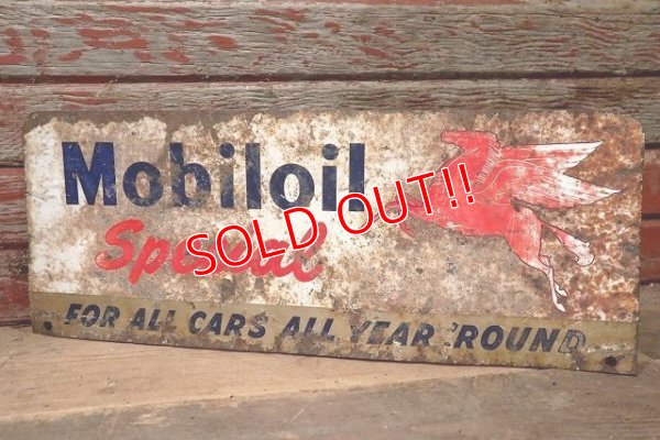 画像5: dp-220901-08 Mobiloil Special / 〜1950's W-side Metal Sign