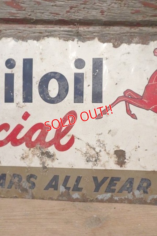 画像4: dp-220901-08 Mobiloil Special / 〜1950's W-side Metal Sign