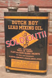 dp-220901-14 DUTCH BOY / 1940's LEAD MIXING OIL ONE GALLON Can