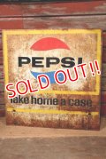 dp-220901-42 PEPSI / 1960's W-side Metal Sign "Take home a case"