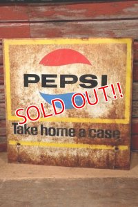 dp-220901-42 PEPSI / 1960's W-side Metal Sign "Take home a case"