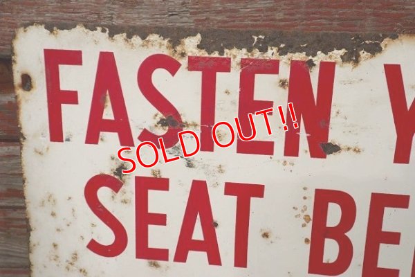 画像3: dp-220901-35 CHAMPION / 1960's "FASTEN YOUR SEAT BELTS" Metal Sign