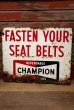 画像5: dp-220901-35 CHAMPION / 1960's "FASTEN YOUR SEAT BELTS" Metal Sign