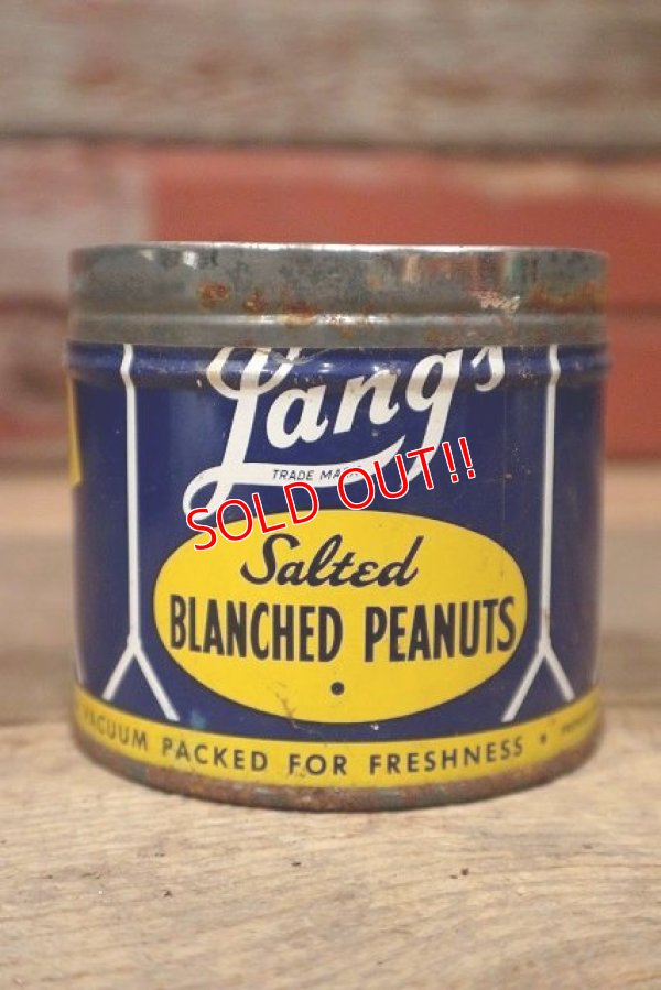 画像1: dp-220901-67 Lang's FANCY NUTS Salted BLANCHED PEANUTS / Vintage Tin Can