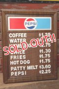 dp-220901-38 PEPSI / 1970's Menu Board Sign