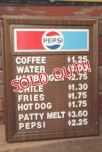 dp-220901-38 PEPSI / 1970's Menu Board Sign