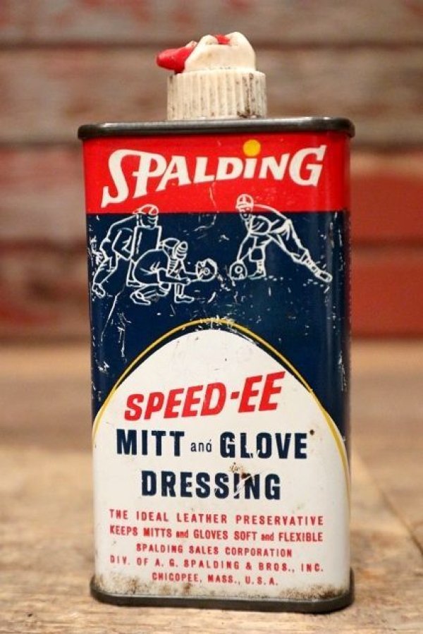 画像1: dp-220901-90 SPALDING / 1970's SPEED-EE Baseball Mitt & Glove Dressing Handy Can