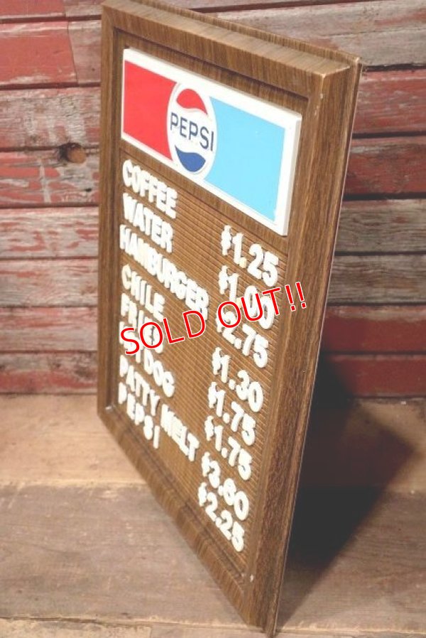 画像7: dp-220901-38 PEPSI / 1970's Menu Board Sign