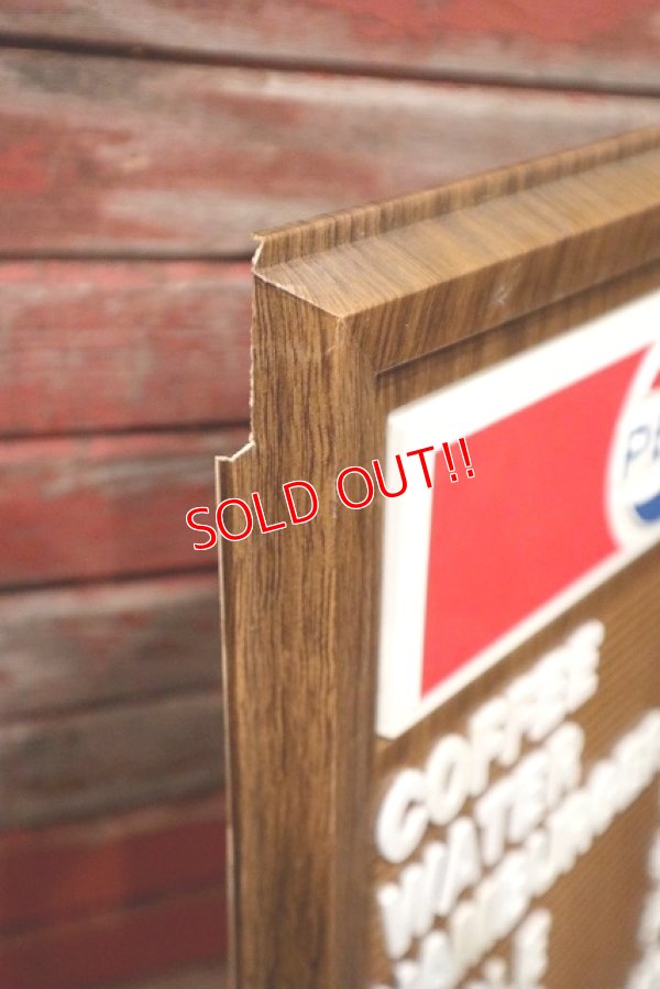 画像8: dp-220901-38 PEPSI / 1970's Menu Board Sign