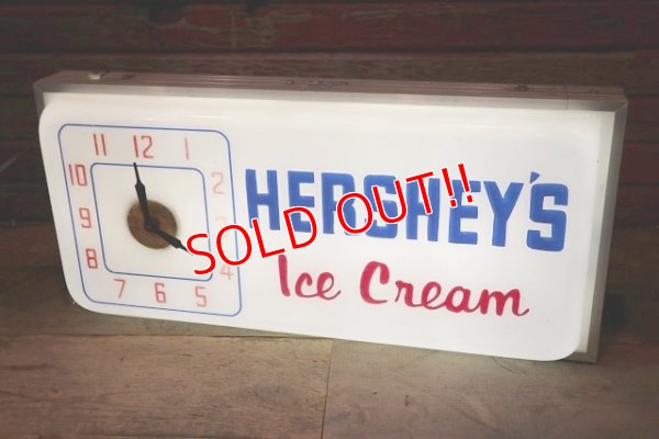 画像1: dp-221001-50 HERSHEY'S Ice Cream / 1950's-1960's Lighted Sign Clock