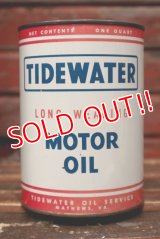 dp-220301-71 TIDEWATER / 1950's MOTOR OIL One U.S. Quart Can