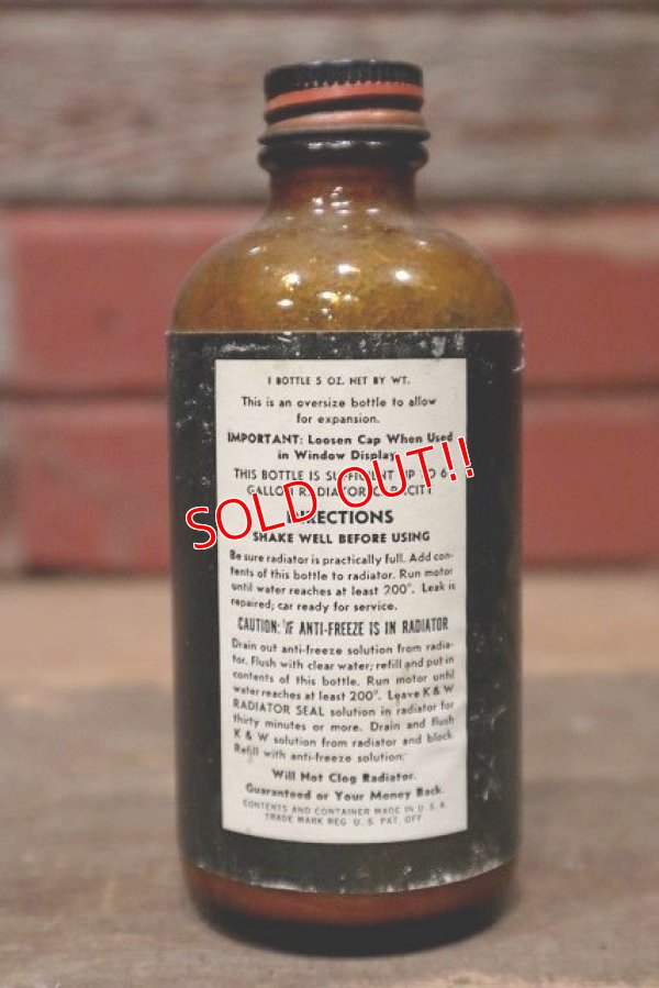 画像3: dp-220901-100 K&W Radiator SEAL / 5 OZ. Vintage Glass Bottle