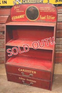 dp-221001-48 CARTER CARBURETER / 1940's Fuel Filter Metal Display Shelf Cabinet